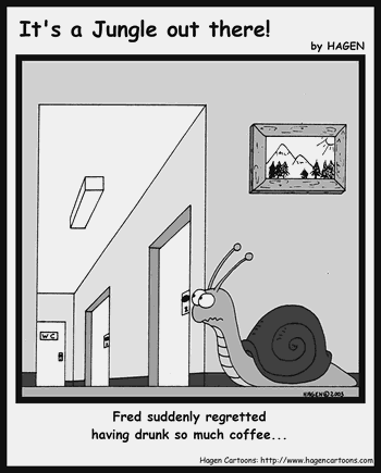 Cartoon, Snail, WC, Coffee