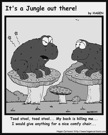 Cartoon, Toad, Stool