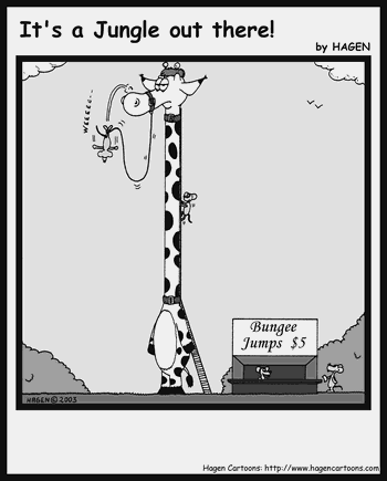 Cartoon, Giraffe, Bungee-Jumping