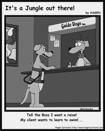 Cartoon, Dog, Blind