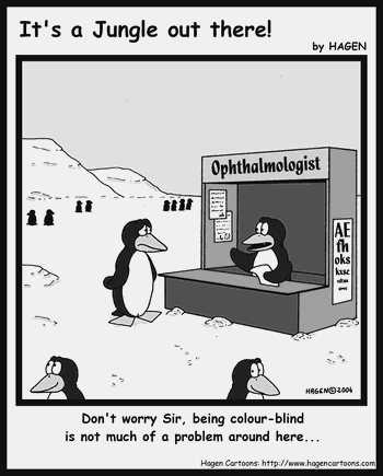 Cartoon, Penguin, Ophthalmologist