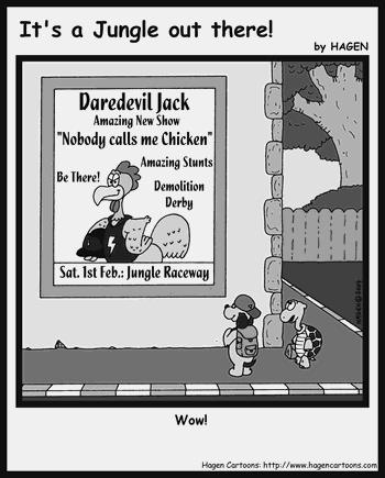 Cartoon, Chicken, Stunt