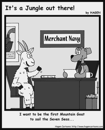Cartoon, Goat, Mountain, Sea