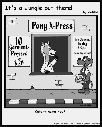 Cartoon, Horn, Pony-Express