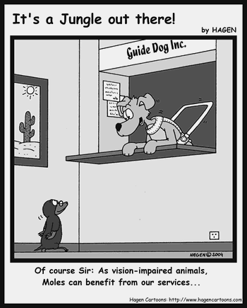 Cartoon, Mole, Blind