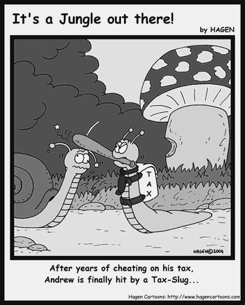 Cartoon, Slug, Tax