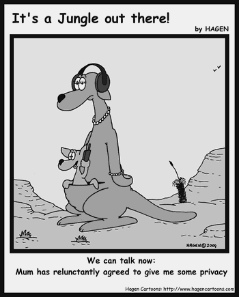 Cartoon, Kangaroo, Telephone