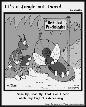 Cartoon, Fly, Psychologist