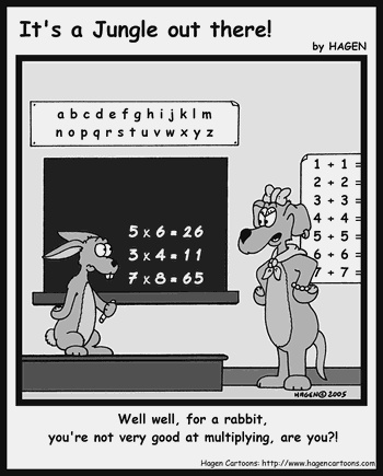 Cartoon, Rabbit, School, Multiply