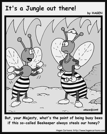 Cartoon, Bee, Honey, Busy