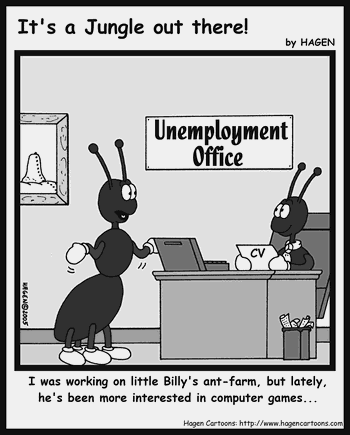 Cartoon, Ant, Farm, Unemployment, Job