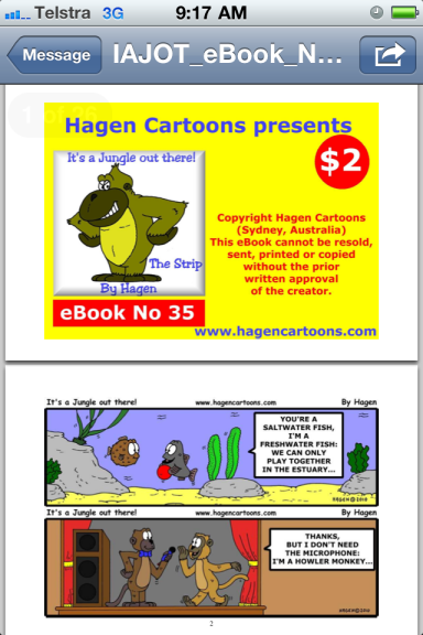 It's a Jungle Out There! cartoon book on iphone sample 2