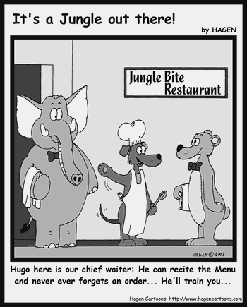 Cartoon, Elephant, Restaurant