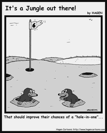 Cartoon, Mole, Golf