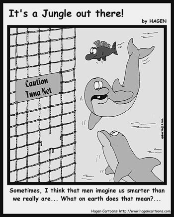 Cartoon, Dolphin, Net