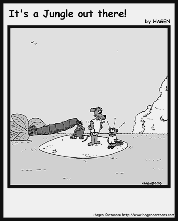 Cartoon, Beaver, Desert Island