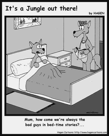 Cartoon, Wolf, Bed-time stories