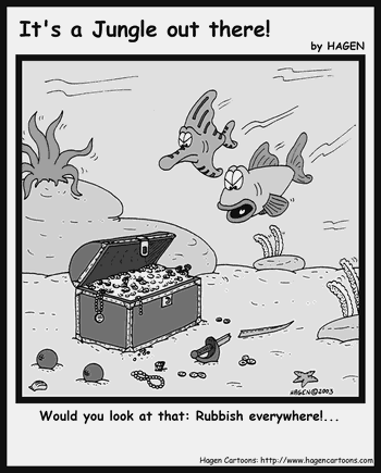 Cartoon, Fish, Rubbish