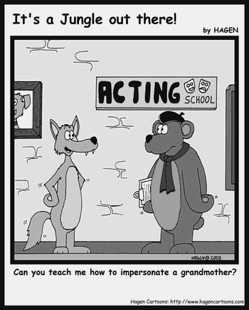 Cartoon, Wolf, Acting
