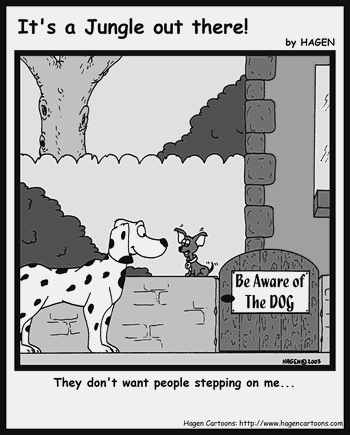 Cartoon, Dog, Beware