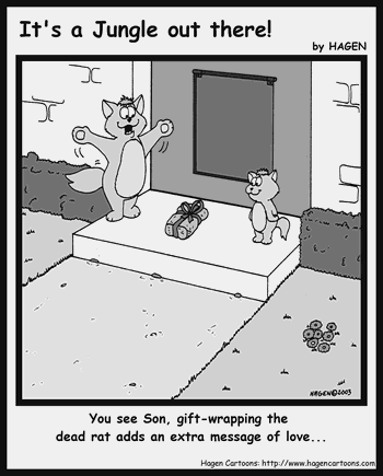 Cartoon, Cat, Gift