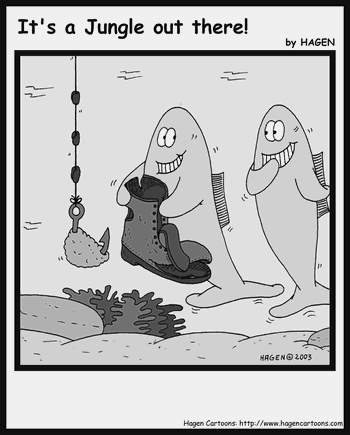 Cartoon, Fish, Fishing