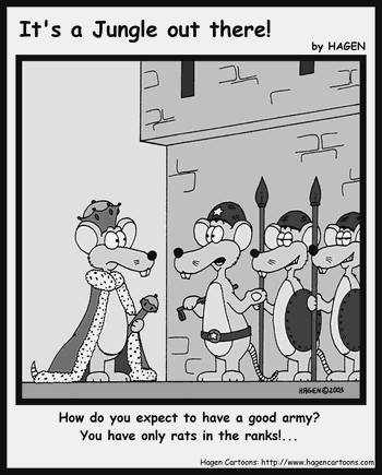 Cartoon, Rat, Army