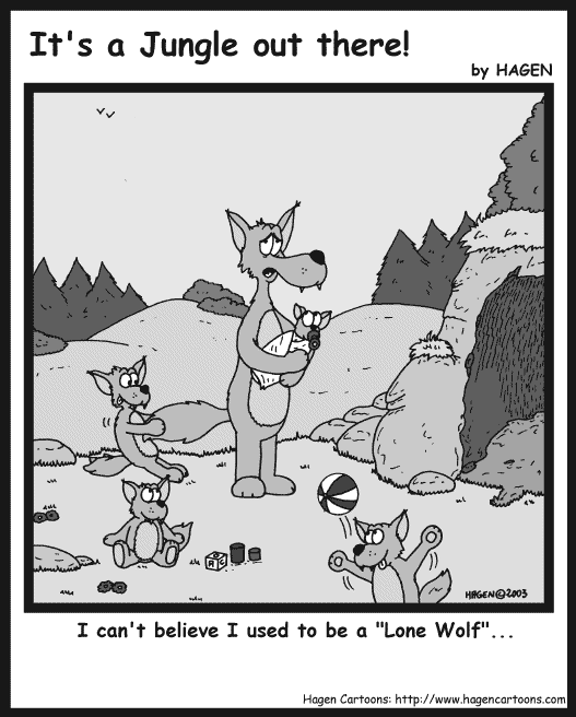 Cartoon, Wolf, Lone, Kids