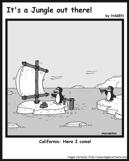 Cartoon, Penguin, California