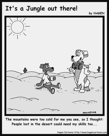 Cartoon, Dog, Saint Bernard, Desert