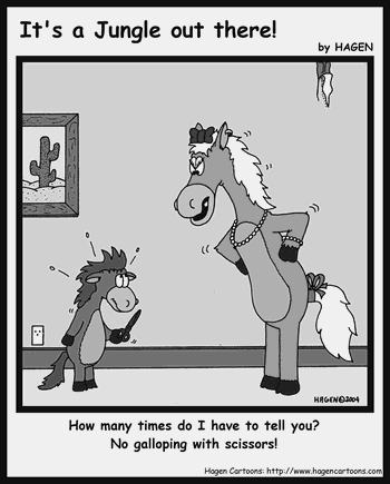 Cartoon, Horse, Scissors