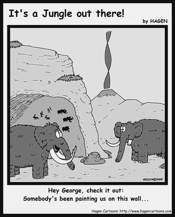 Cartoon, Mammoth, Cave