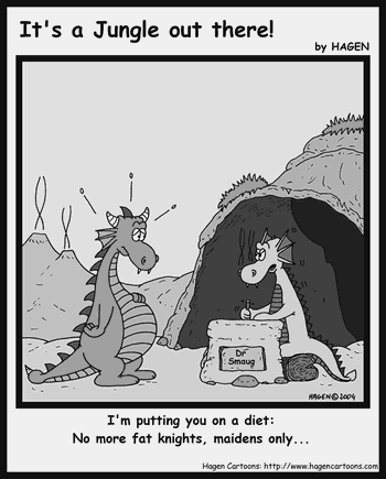 Cartoon, Dragon, Doctor, Diet