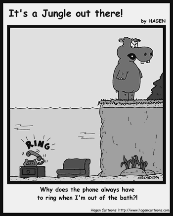 Cartoon, Hippopotamus, Telephone