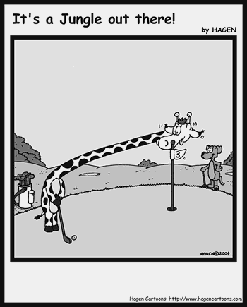 Cartoon, Giraffe, Golf