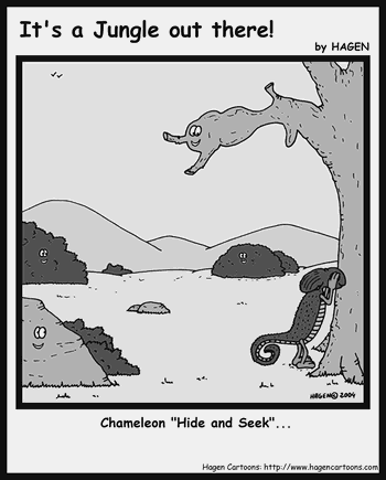 Cartoon, Chameleon, hide