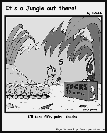 Cartoon, Centipede, Socks