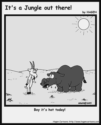 Cartoon, Rhinoceros, Desert