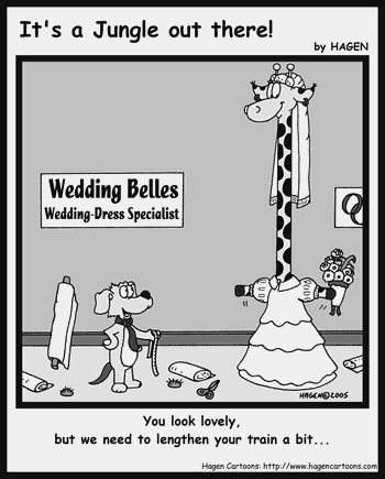 Cartoon, Giraffe, Wedding, Dress