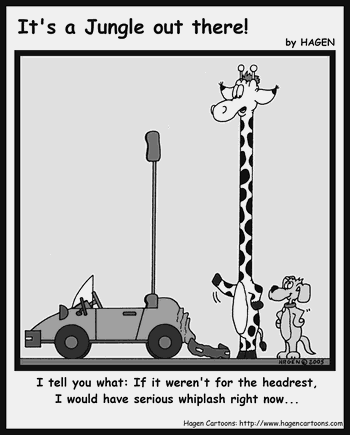 Cartoon, Giraffe, Car, Accident