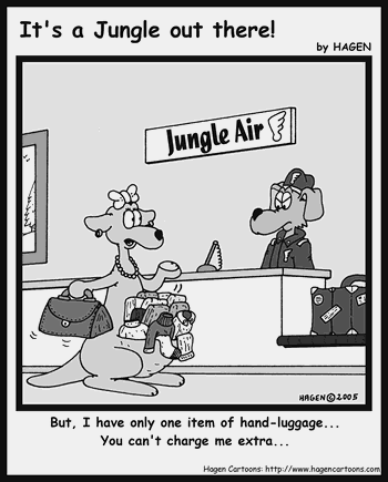 Cartoon, Kangaroo, Airline, Luggage