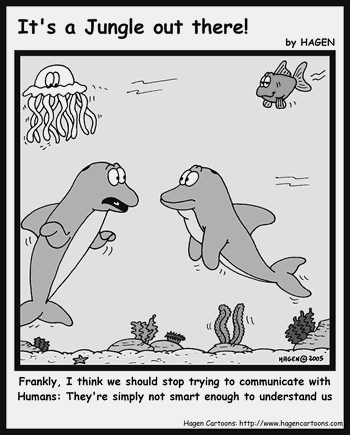 Cartoon, Dolphin, Communicate